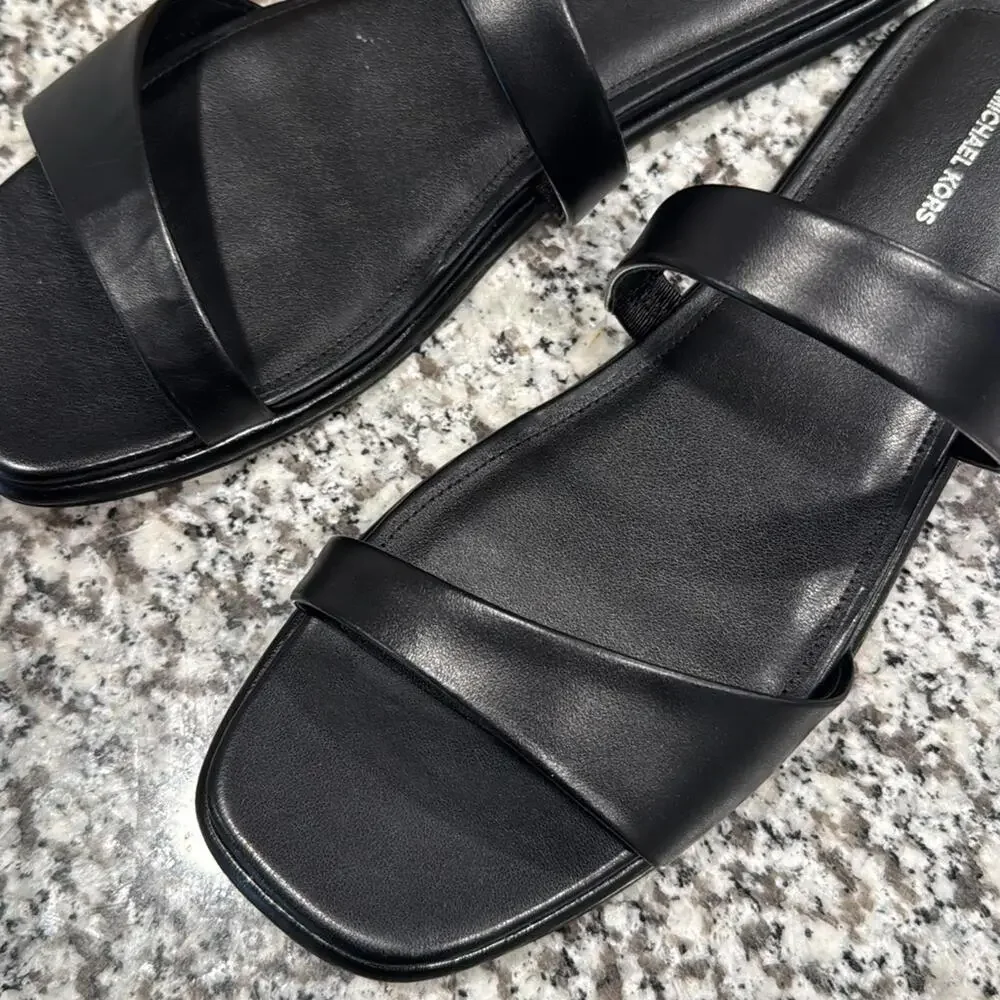 Michael Kors Black Slide Sandals - Picture 3 of 5